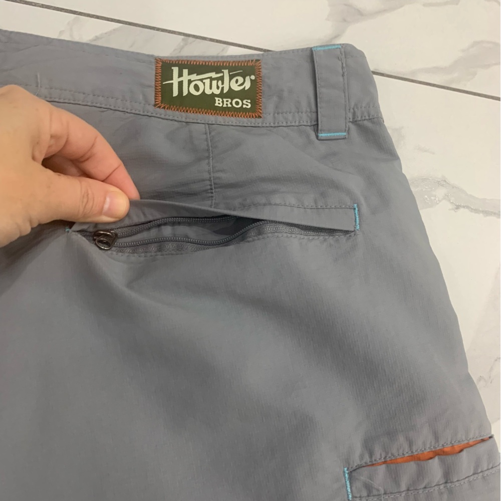 Howler Brothers Shorts Mens 36 Horizon Hybrid Blue Gray Nylon Ripstop Quick Dry - Picture 10 of 12